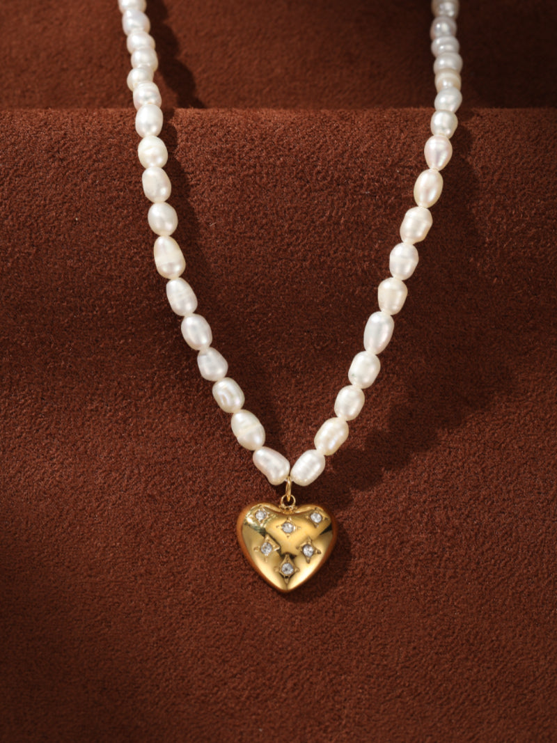 Pulse - Freshwater Pearl Heart Beaded Choker Necklaces