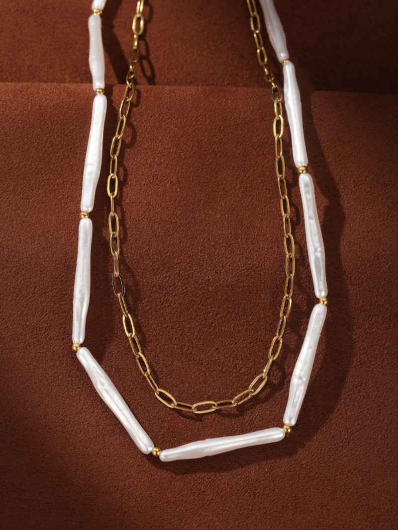Shoreline - Imitation Pearl Layered Necklaces