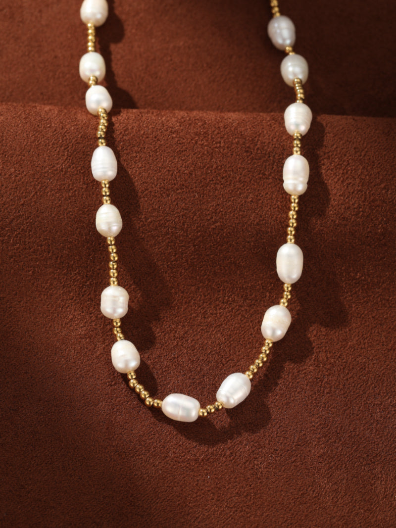 Essence - Freshwater Pearl Beaded Chain Necklaces