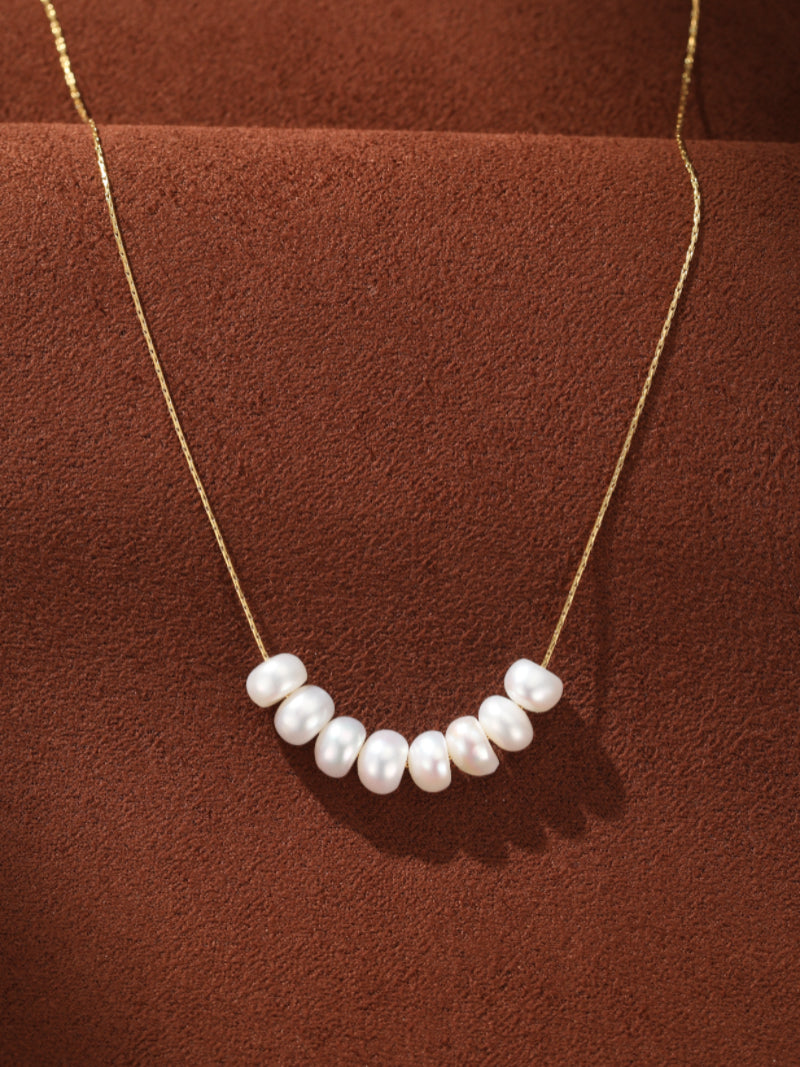 Purity - Freshwater Pearl Floating Chain Necklaces