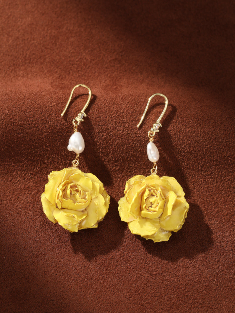 Flourish - Freshwater Pearl Flower Dangle Earrings