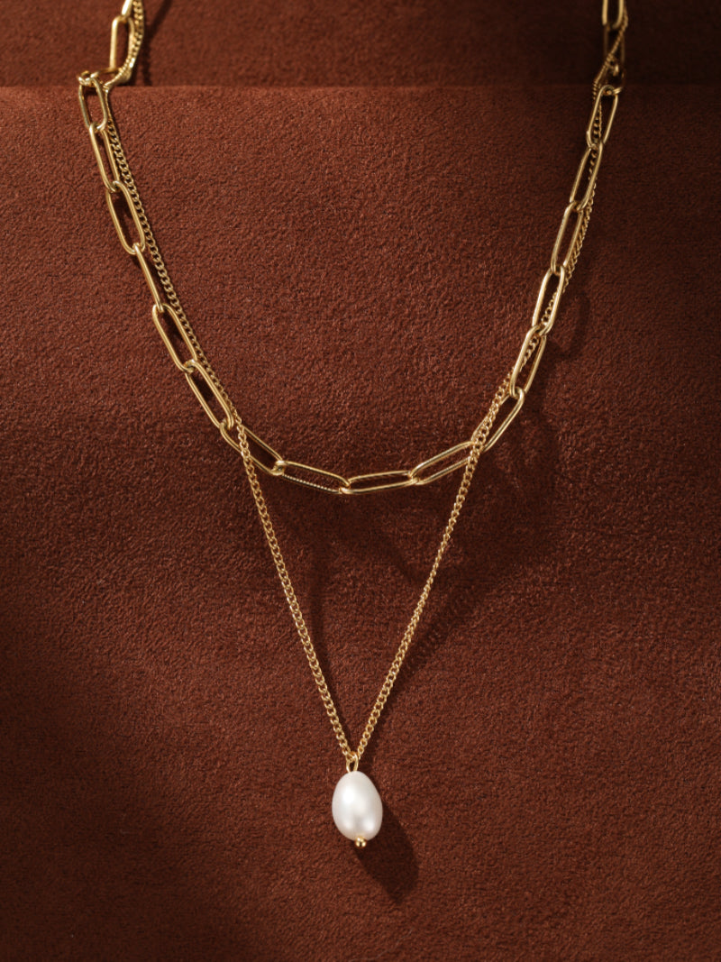 Venture - Freshwater Pearl Layered Drop Necklace