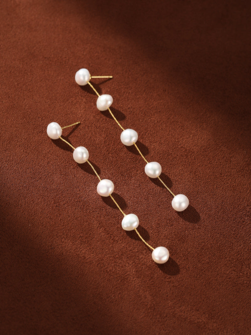 Descent - Freshwater Pearl Dangle Earrings