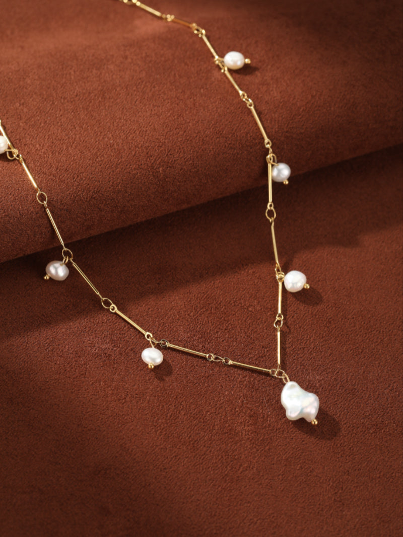 Wanderlust - Freshwater Pearl Dainty Chain Necklaces