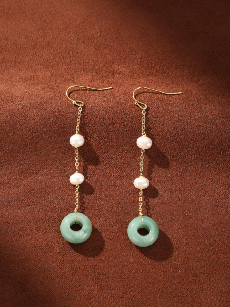 Dewdrop - Freshwater Pearl Ring Dangle Earrings
