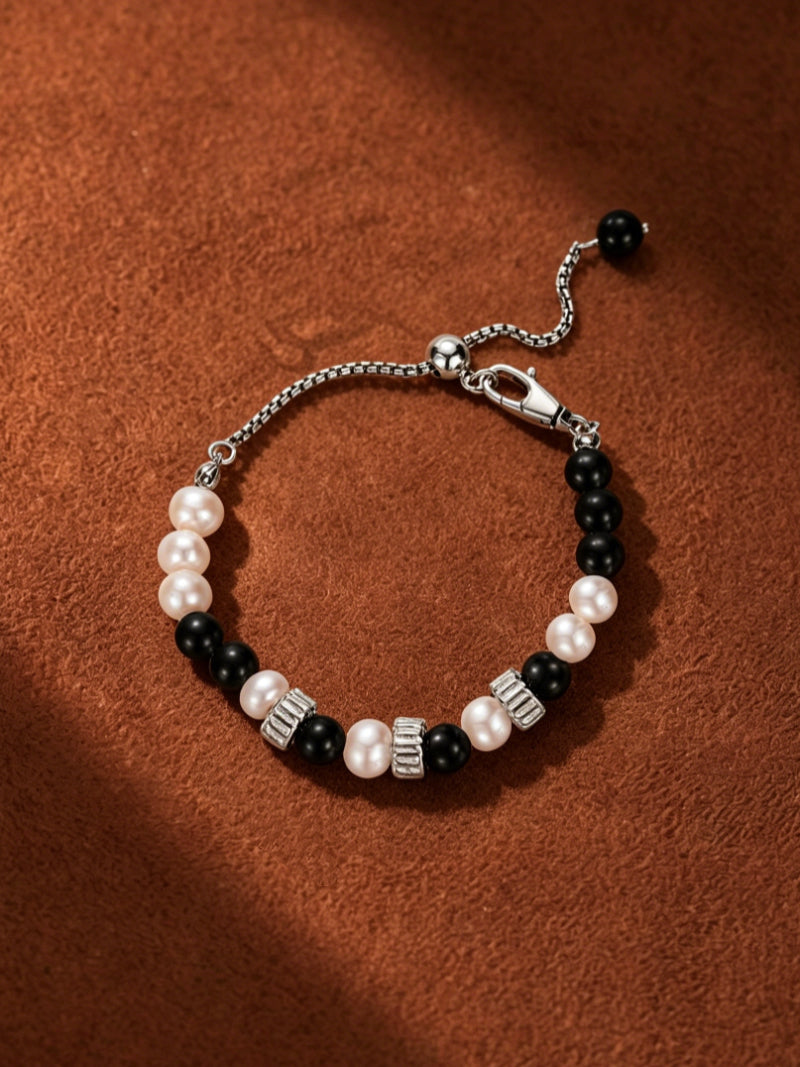Strata - Freshwater Pearl Beaded Chain Bracelet