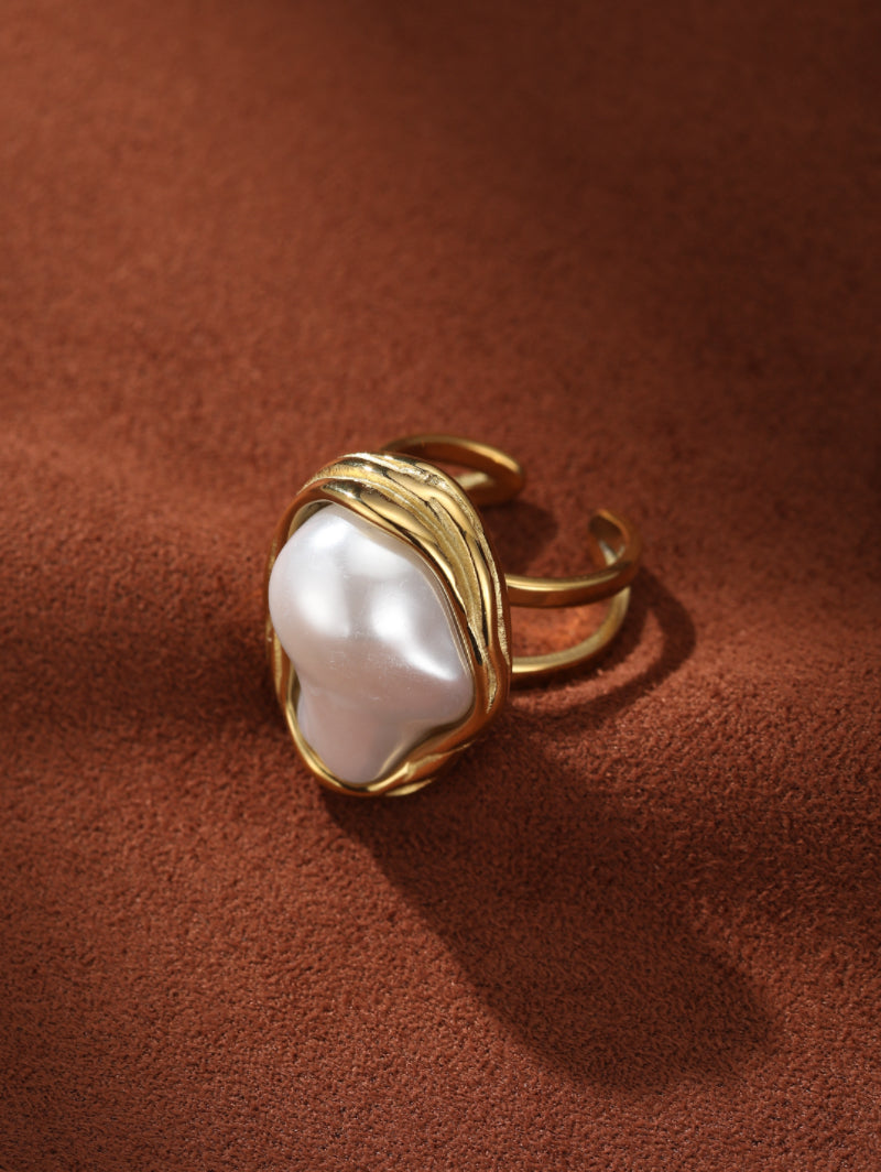 Oceanic Embrace - Freshwater Pearl Cuff Rings