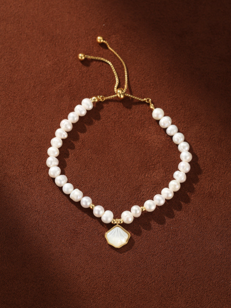 Coastal - Freshwater Pearl Seashell Beaded Bracelets