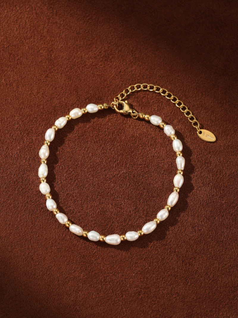 Rippling Charm - Freshwater Pearl Beaded Chain Bracelets