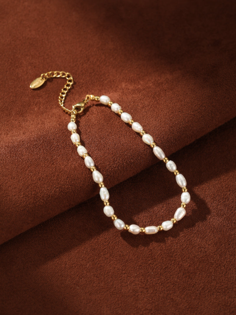 Rippling Charm - Freshwater Pearl Beaded Chain Bracelets