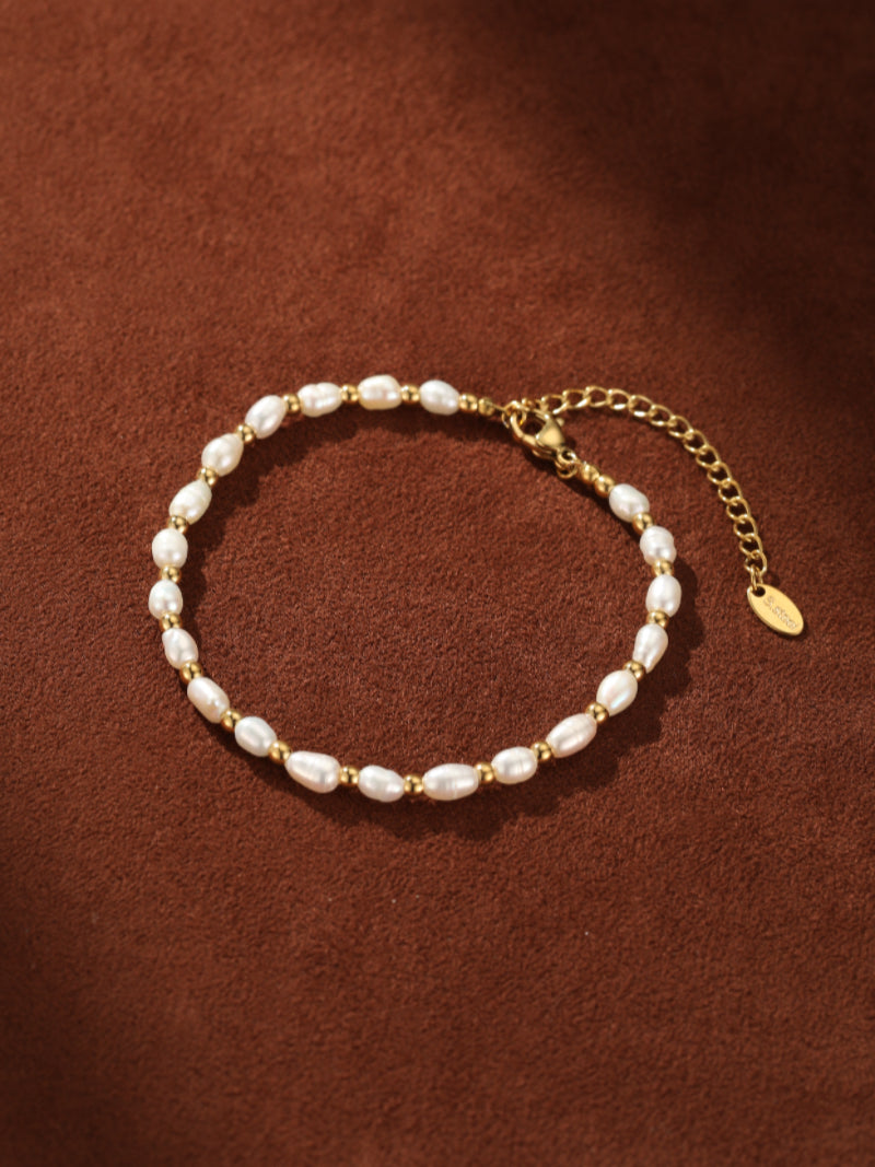 Rippling Charm - Freshwater Pearl Beaded Chain Bracelets