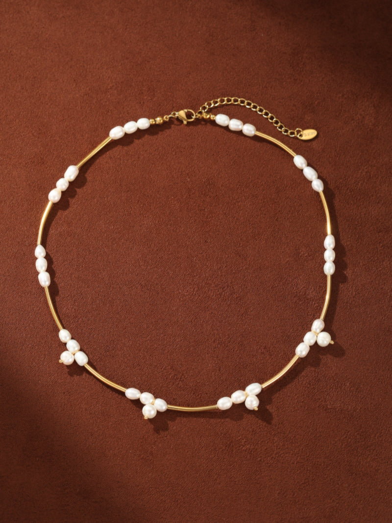 Lumen Cluster - Freshwater Pearl Star Choker Necklace