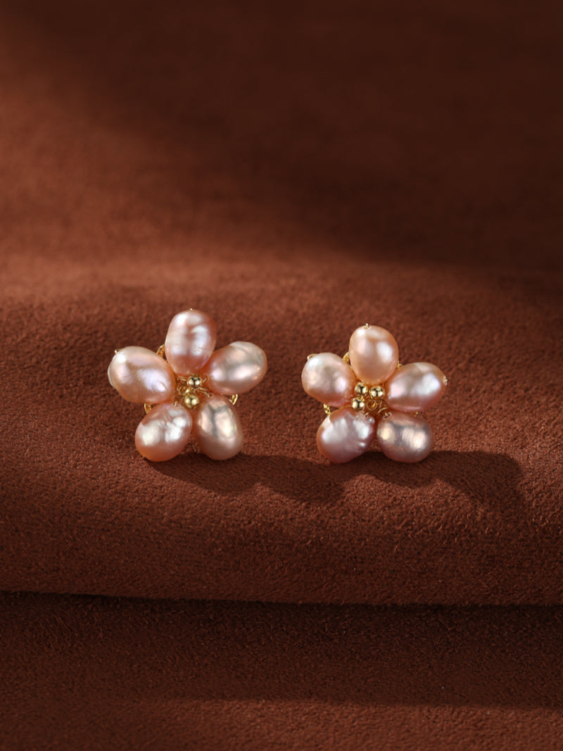 Meadow - Freshwater Pearl Flower Cluster Earrings