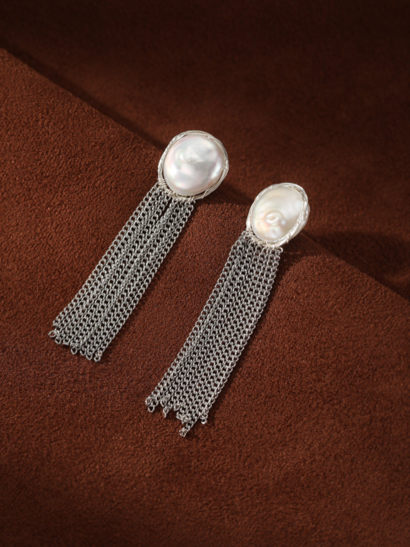 Cascade - Freshwater Pearl Fringe Dangle Earrings