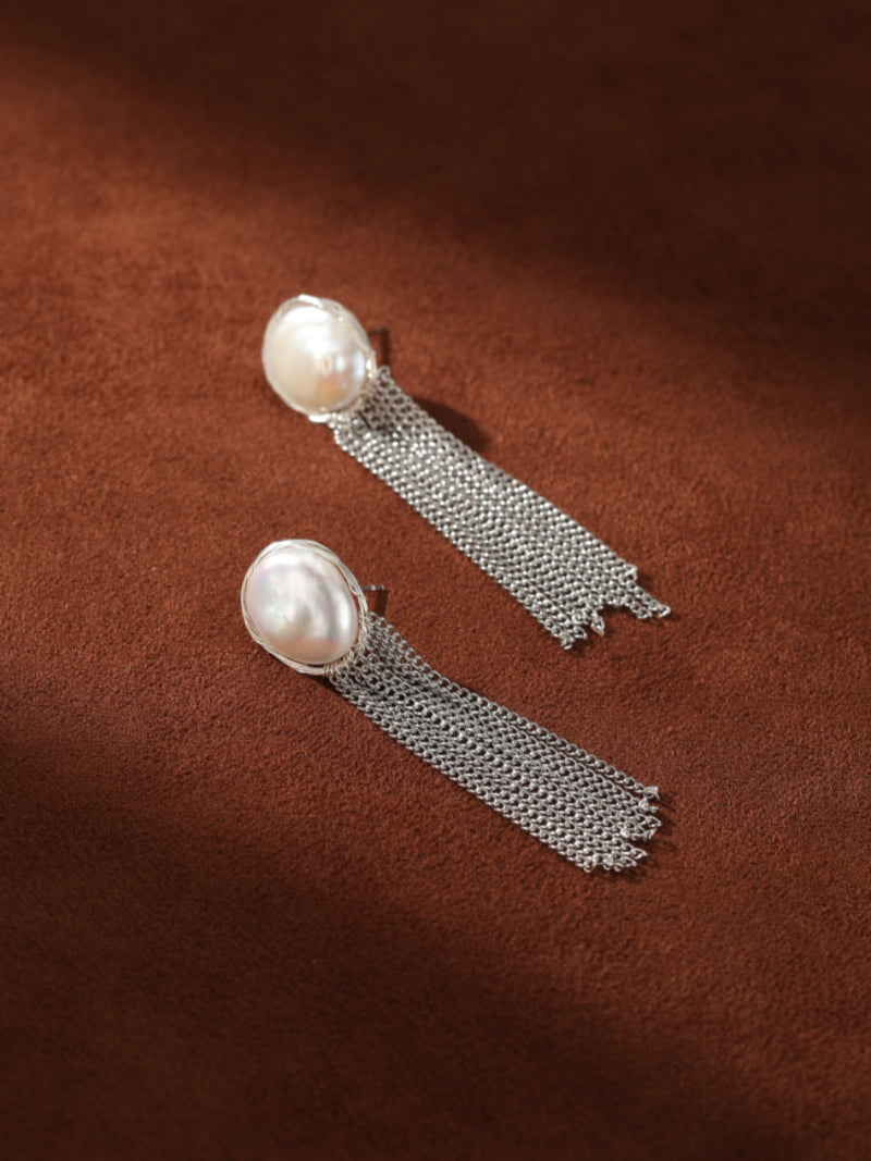 Cascade - Freshwater Pearl Fringe Dangle Earrings