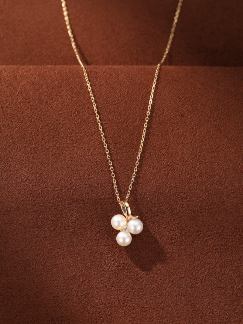 Trine - Freshwater Pearl Trio Pendant Chain Necklace