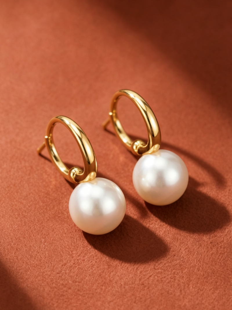 Serene - Freshwater Pearl Hook Drop Earrings