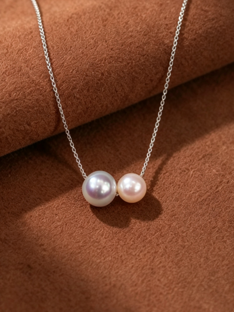 Drifting - Akoya Pearl Chain Floating Necklace