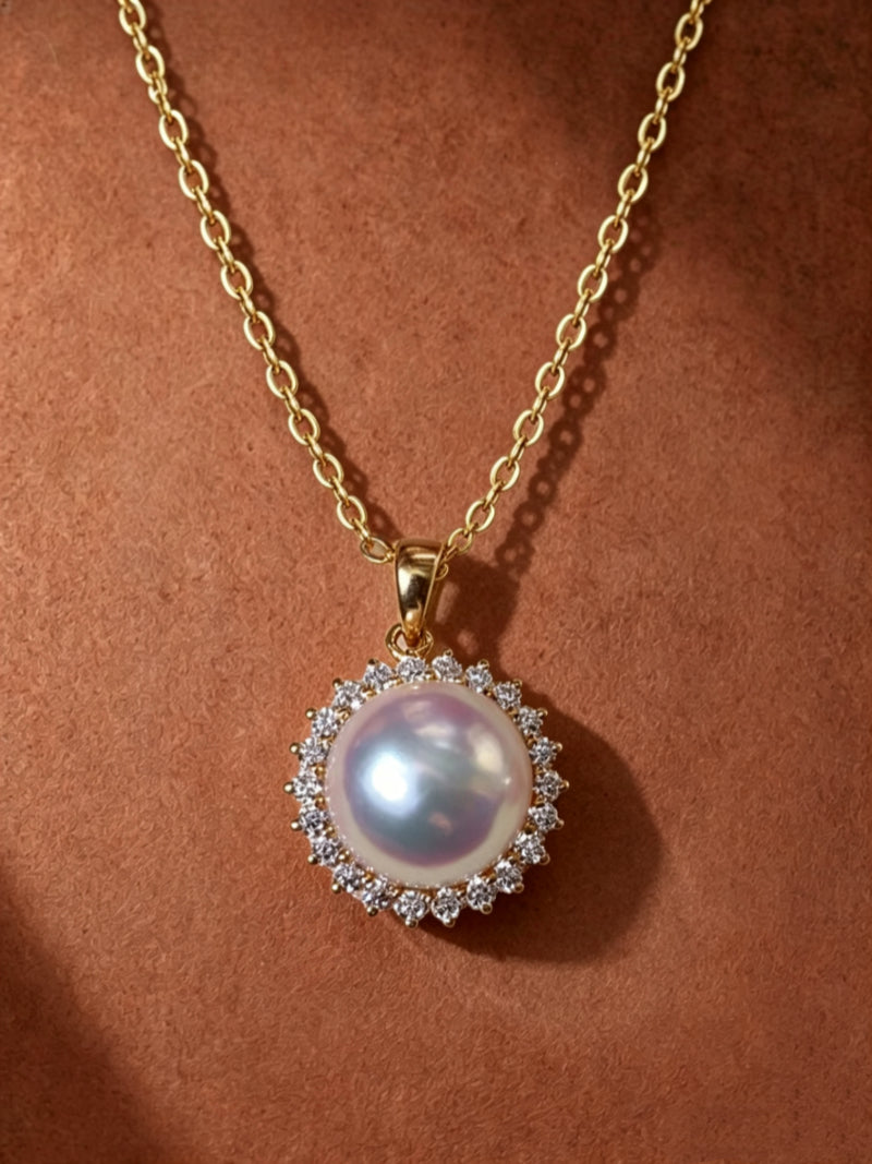 Iris - Akoya Pearl Sun Drop Necklace