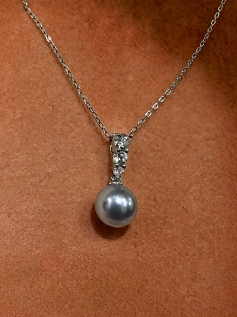 Moonbeam - Akoya Pearl Drop Chain Necklace