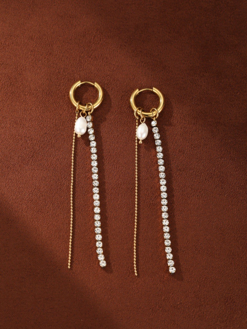 Prism - Freshwater Pearl Dangle Earrings - 1